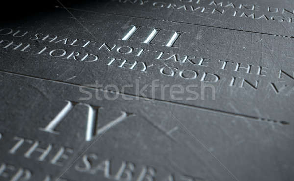 Derde 3d render tien steen tablet Stockfoto © albund