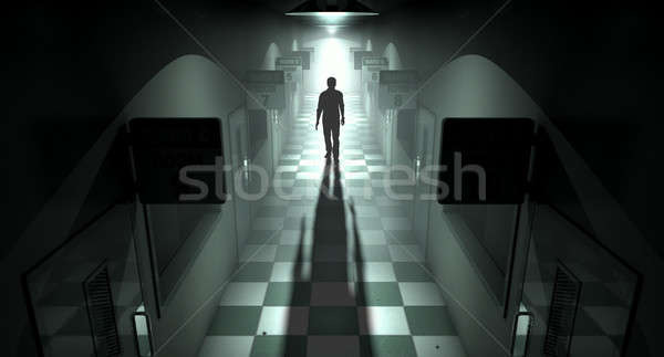 Mental Asylum With Ghostly Figure Stock photo © albund