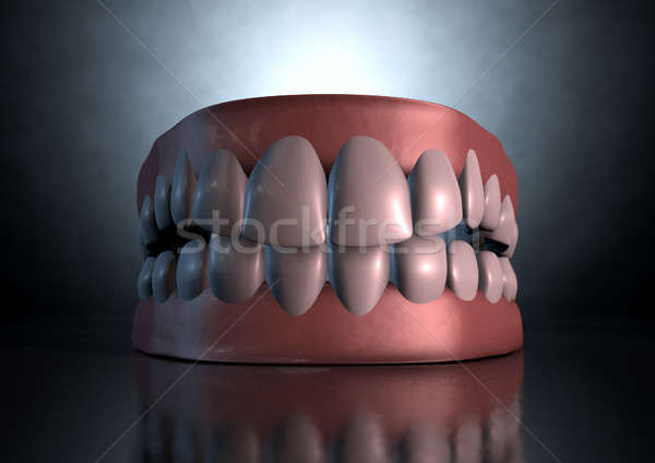 爬行 牙齒 險惡 戲劇性 降低 人的 商業照片 © albund