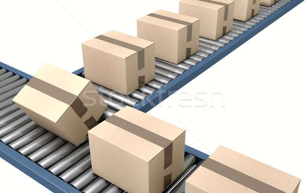 Boxen Karton isoliert weiß Studio Stock foto © albund