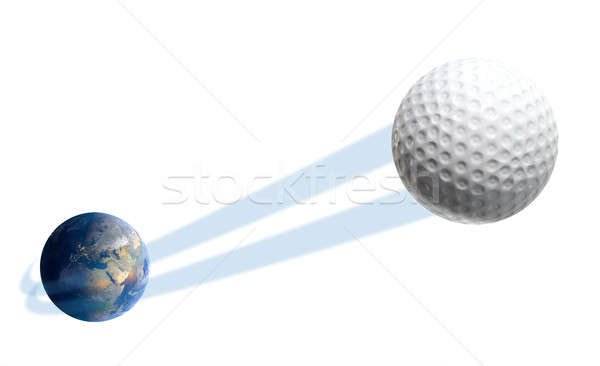 Earth With Ball Swoosh Isolated Stock photo © albund