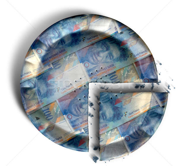 Slice Of Swiss Franc Money Pie Stock photo © albund