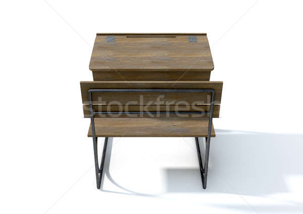 Vintage Wooden School Desk Stock Photo C Allan Swart Albund