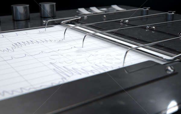 Liggen detector machine 3d render tekening Rood Stockfoto © albund