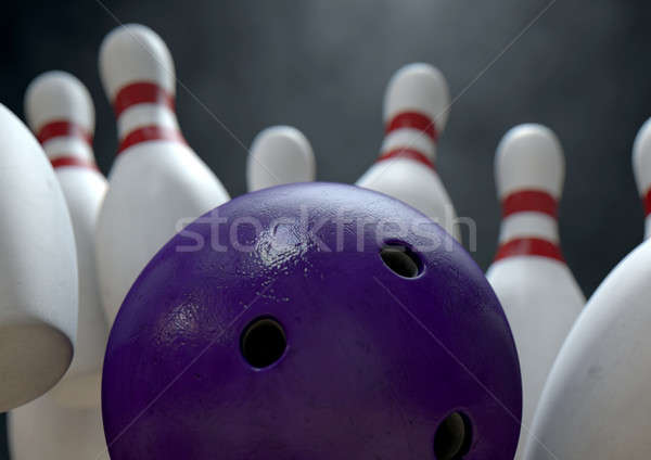 Ten Pin Bowling Pins And Ball Stock photo © albund