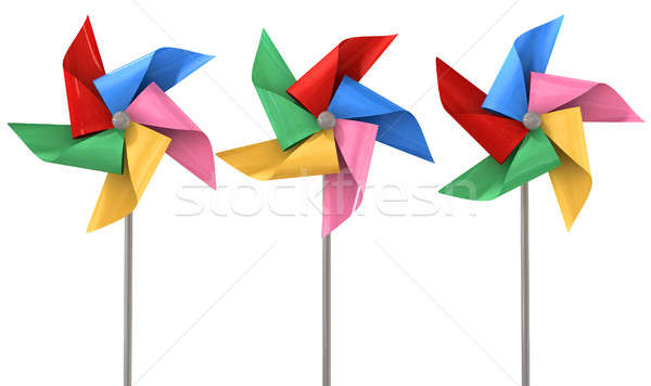 Colorful Pinwheels Isolated Stock photo © albund