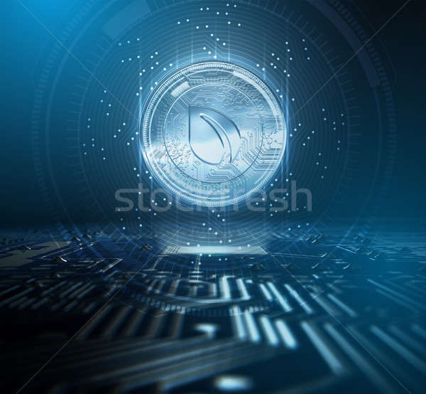 Cryptocurrency Peercoin And Circuit Board Stock photo © albund