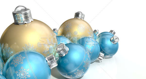 Mat goud Blauw christmas collectie Stockfoto © albund