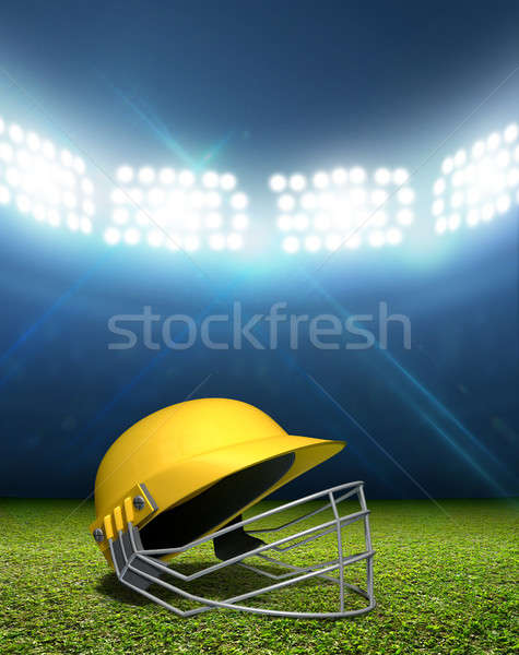 Cricket Stadium And Helmet Stock photo © albund