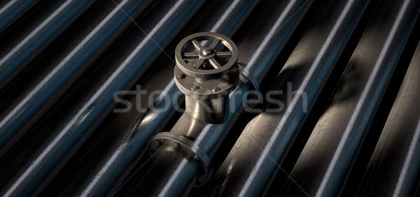 Metal Shutoff Valve And Pipes Stock photo © albund