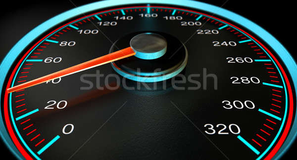 Stock photo: Speedometer Blue Fast Speed