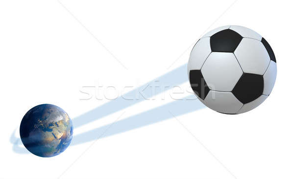 Earth With Ball Swoosh Isolated Stock photo © albund