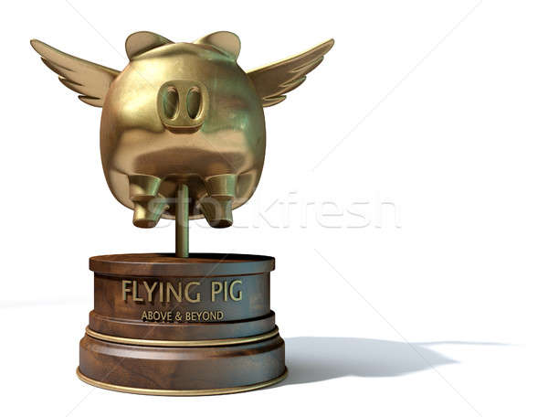 Flying Pig Trophy Award Stock photo © albund