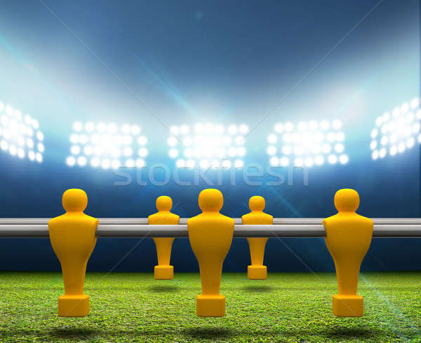 Floodlit Stadium With Foosball Players Stock photo © albund