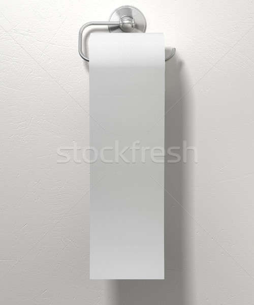 Toilet Roll On Chrome Hanger Stock photo © albund