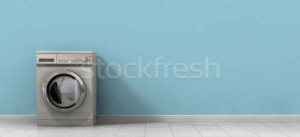 Waschmaschine leer Vorderseite Ansicht Metall Stock foto © albund