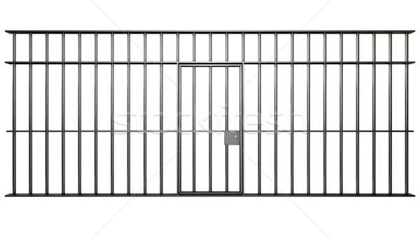 Börtöncella rácsok elöl kilátás vasaló ajtó Stock fotó © albund