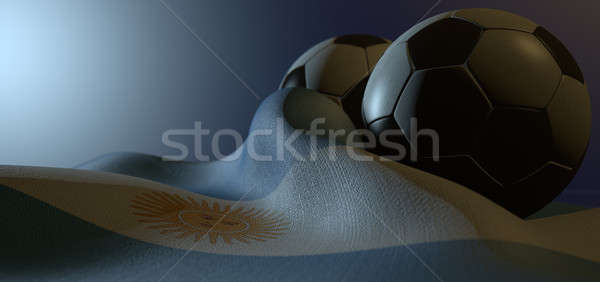 Argentina Flag And Soccer Ball Stock photo © albund