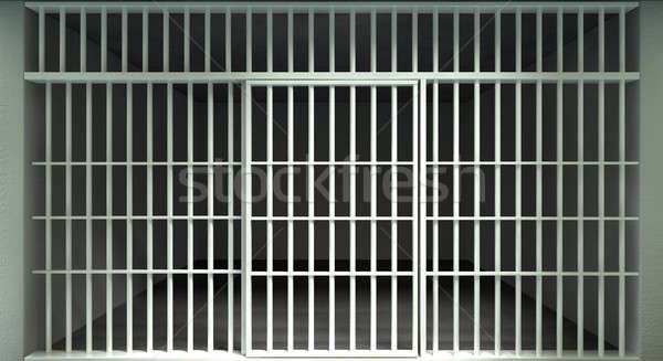 Bianco bar cella di prigione fronte bloccato view Foto d'archivio © albund