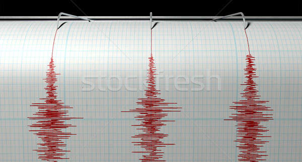 [[stock_photo]]: Tremblement · de · terre · activité · machine · aiguille · dessin