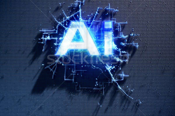 Пиксели искусственный интеллект микроскопический небольшой Сток-фото © albund
