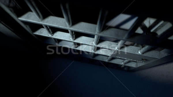 Foto stock: Celda · de · la · cárcel · puerta · hierro · bares · primer · plano · mecanismo