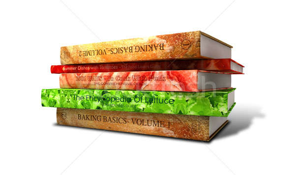 Boczek sałata pomidorów książek różny uzupełnić Zdjęcia stock © albund