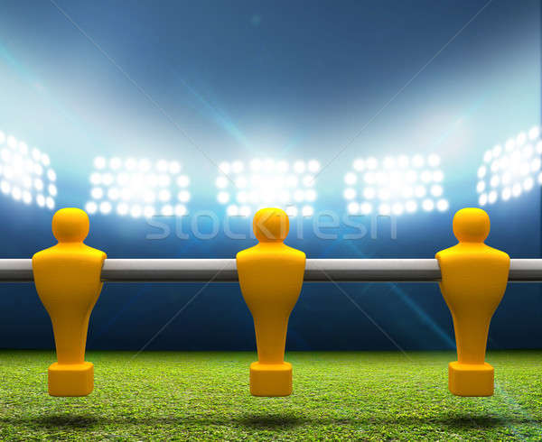 Floodlit Stadium With Foosball Players Stock photo © albund