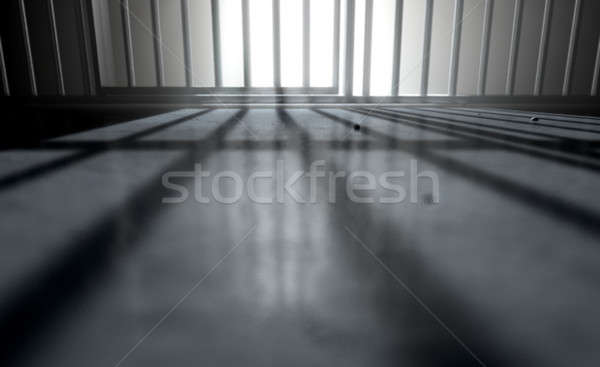 Gefängniszelle Schatten 3d render Ansicht Gefängnis Stock foto © albund