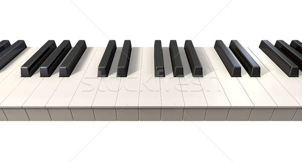 Tasti del pianoforte fronte completo set regolare isolato Foto d'archivio © albund