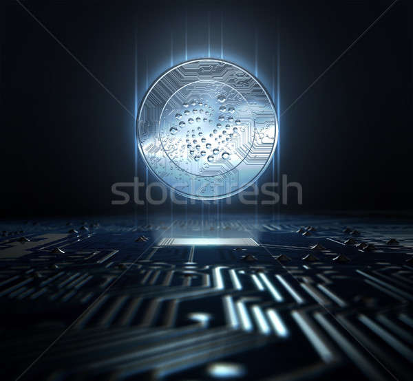 Zdjęcia stock: Płytce · drukowanej · hologram · monety · formularza · komputera · 3d