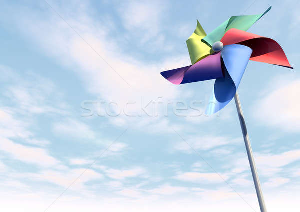 Colorful Pinwheel On Blue Sky Perspective Stock photo © albund