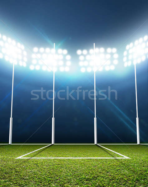 Sports Stadium And Goal Posts Stock photo © albund
