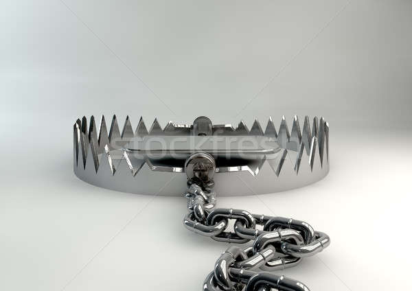 Animal capcana deschide metal atasate teren Imagine de stoc © albund