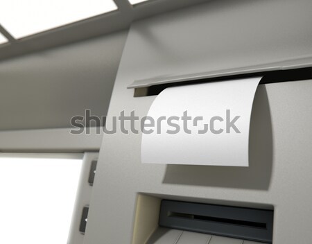 Bankautomata cédula nyugta közelkép kilátás nyomtatás Stock fotó © albund
