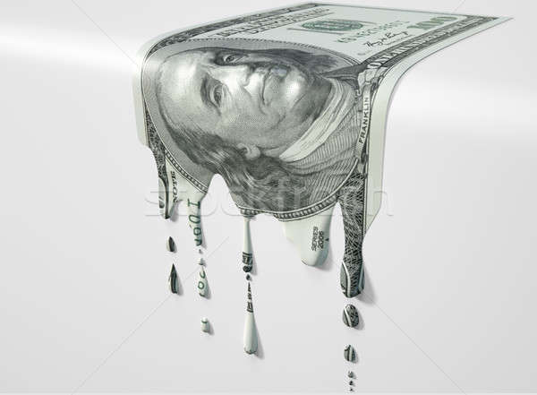 US Dollar Melting Dripping Banknote Stock photo © albund