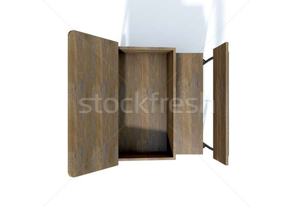 Vintage School Desk Open Empty Stock photo © albund