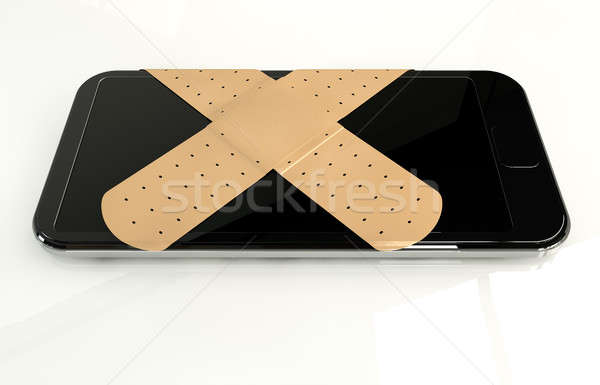 Generic Smart Phone With Band Aids Stock photo © albund