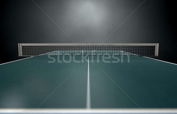 Stock foto: Tischtennis · Tabelle · 3d · render · isoliert · dunkel · Studio