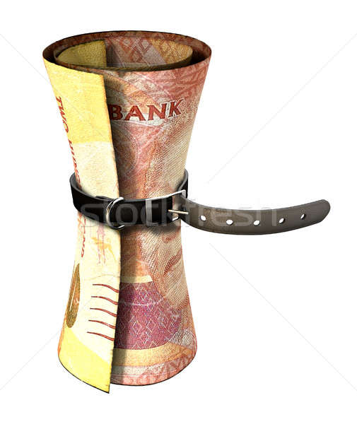 Tightening Belt Around Money Stock photo © albund