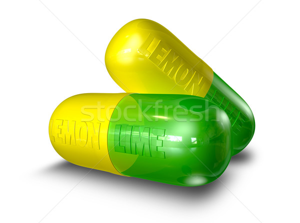 Keserű tabletta tükröződő műanyag kapszula Stock fotó © albund
