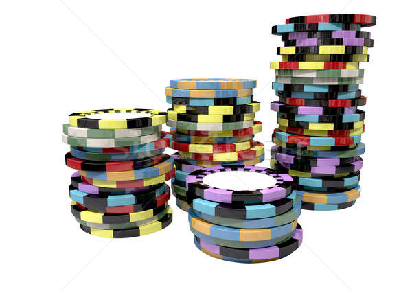 Casino Chip Stacks Top Stock photo © albund