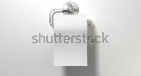 Toilet Roll On Chrome Hanger Stock photo © albund