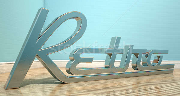 Chrome Retro Text In A Room Stock photo © albund