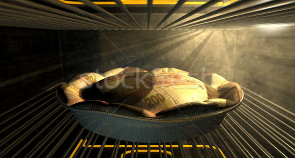 Rand Money Pie Baking In The Oven Stock photo © albund