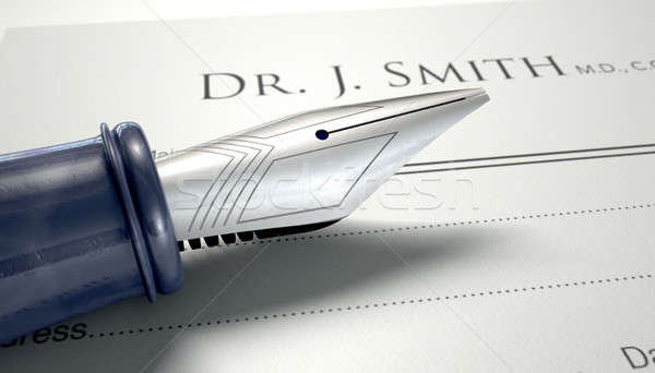 Doctors Prescription And Fountain Pen Stock photo © albund