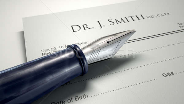Doctors Prescription And Fountain Pen Stock photo © albund