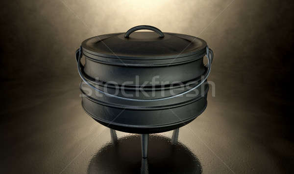 Stock photo: Potjiekos Pot Black