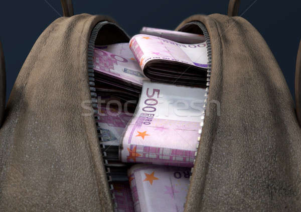 Illicit Cash In A Brown Duffel Bag Stock photo © albund