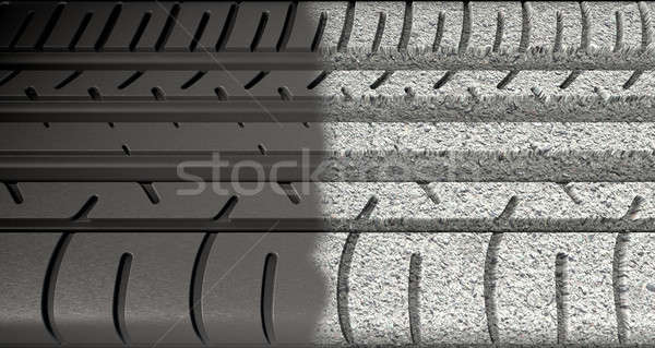 Tyre Tread Morphing To Asphalt Stock photo © albund